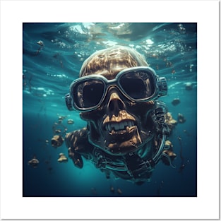 Skeleton Diver Posters and Art